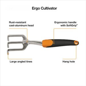 Ergo Cultivator Garden Tool with Aluminum Head